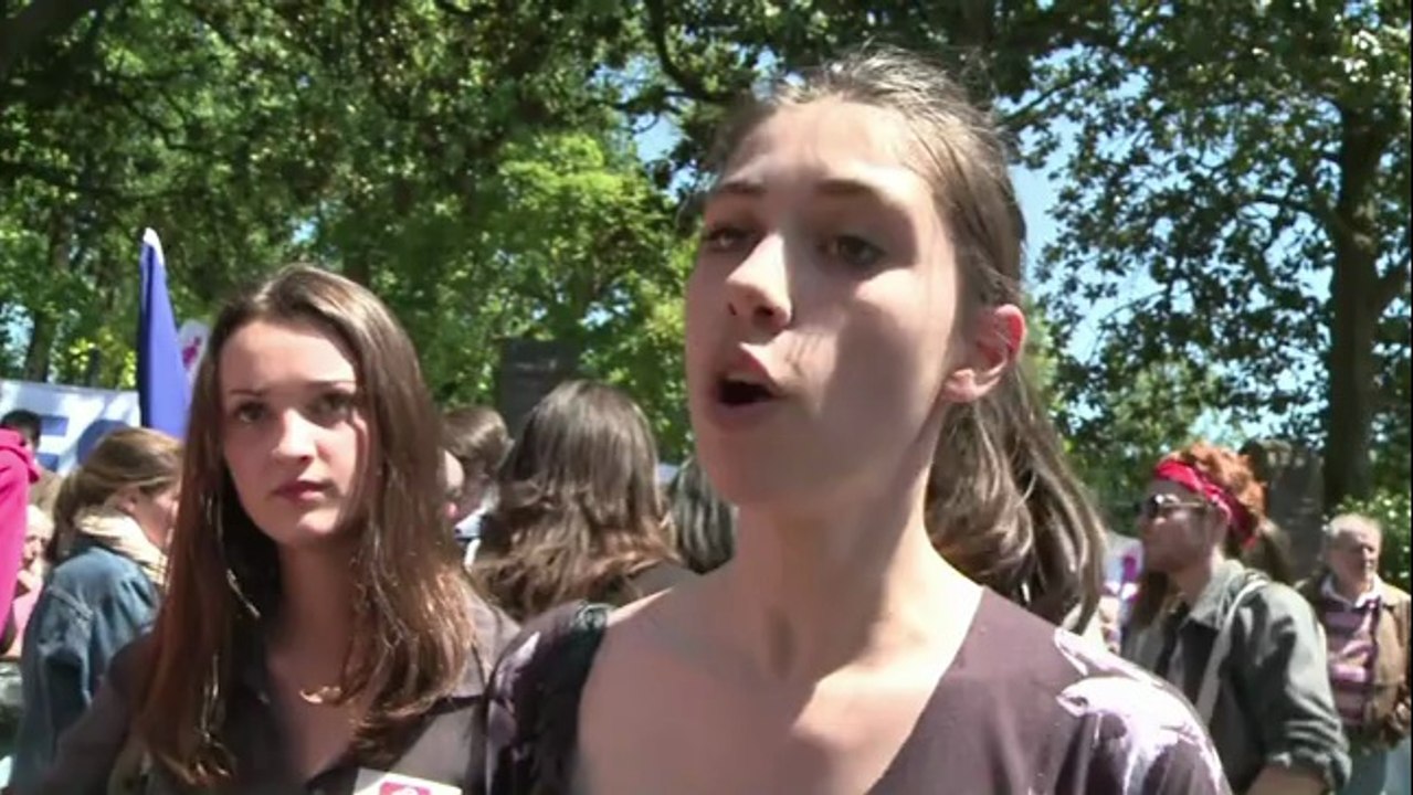 À Nantes, face à face tendu entre lycéens et la Manif pour Tous