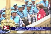 Centro de Lima: ambulantes formales rechazan invasión de vendedores informales