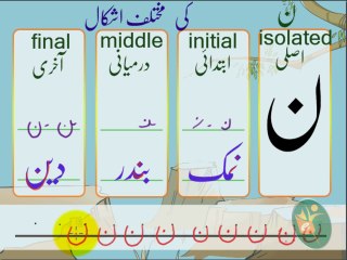 UR01 Haroof-e-Tahaji Part 31 Urdu Letter Noon (ن)