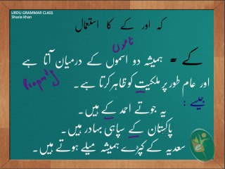 Urdu Grammar Part 7 (kay or kah ka farq)