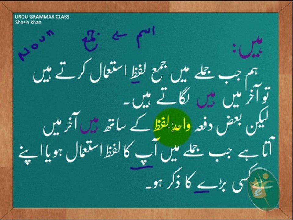 Urdu Grammar Part 8 -He or Heen Me Farq