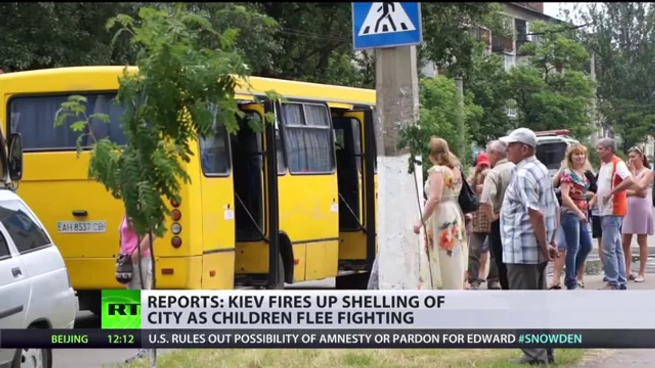 Kids evacuated from Slavyansk, E.Ukraine to escape Kiev's shelling