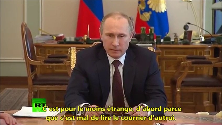 Vladimir Poutine : " Il est de mauvais ton de lire les lettres d'autrui " (11/04/14)