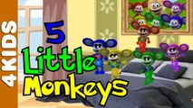 5 Little Monkeys | Nursery Rhymes | Vocals