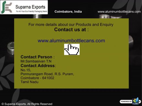 Aluminum Bottles Manufacturers and Exporters in Coimbatore