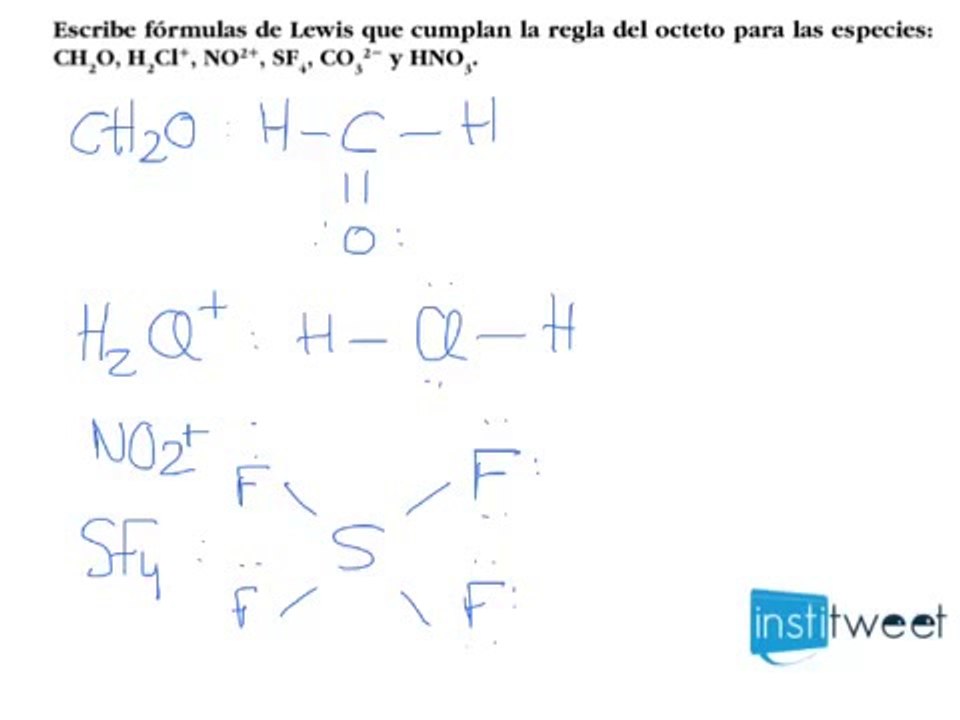 Ejercicio resuelto Escribir fórmulas de Lewis