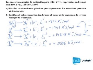 Reacciones de ionizacion (Estructura de la materia)