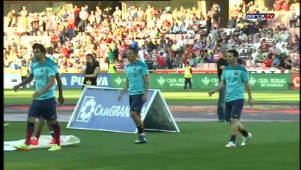 Warming up before the Granada - FC Barcelona