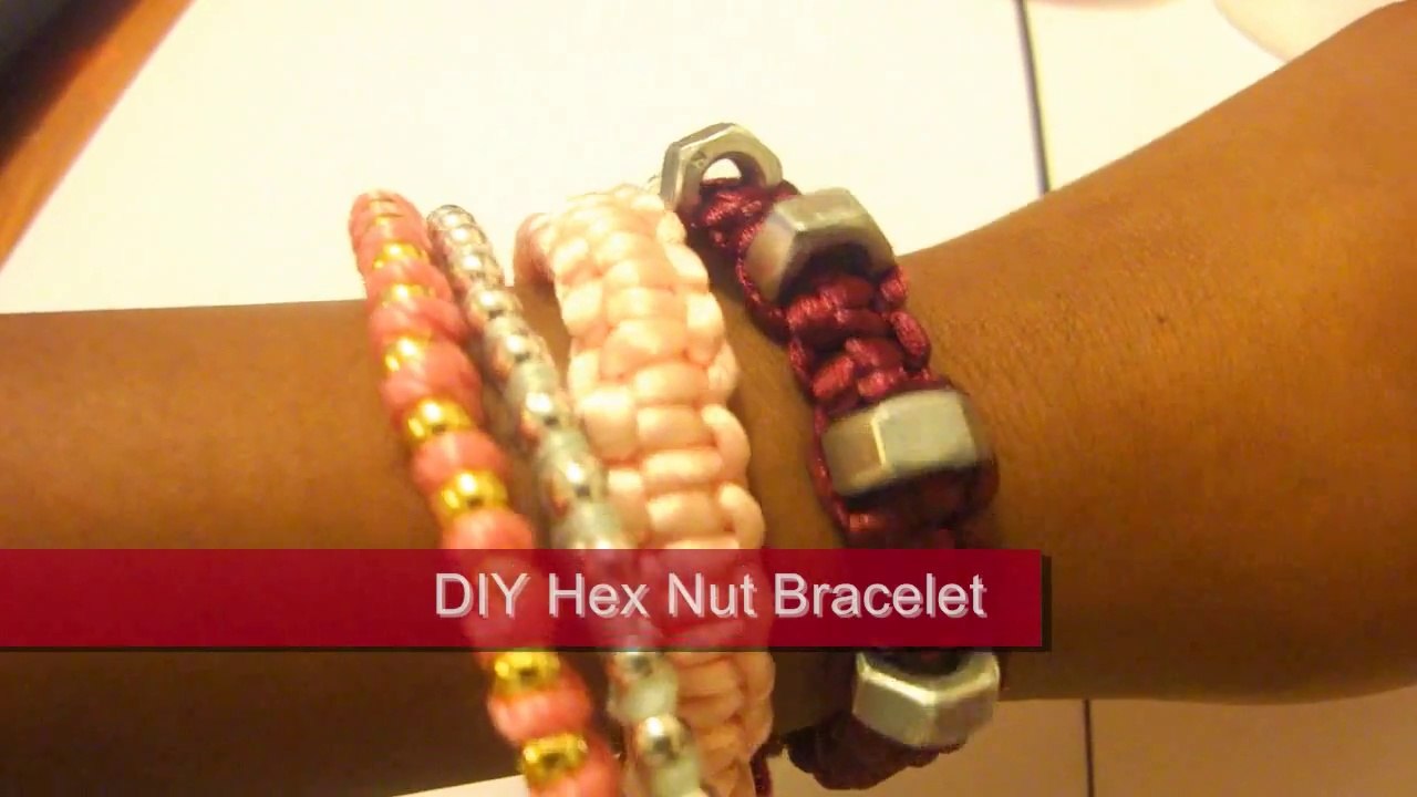 DIY Hex Nut Bracelet - Macrame Square Knot Bracelet