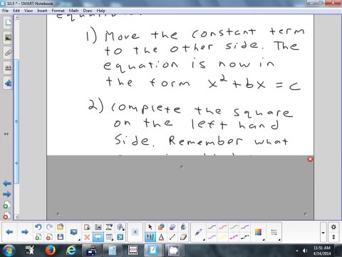 10.5 Completing the Square 4-14-14