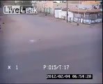 incredible escape between two crashing cars