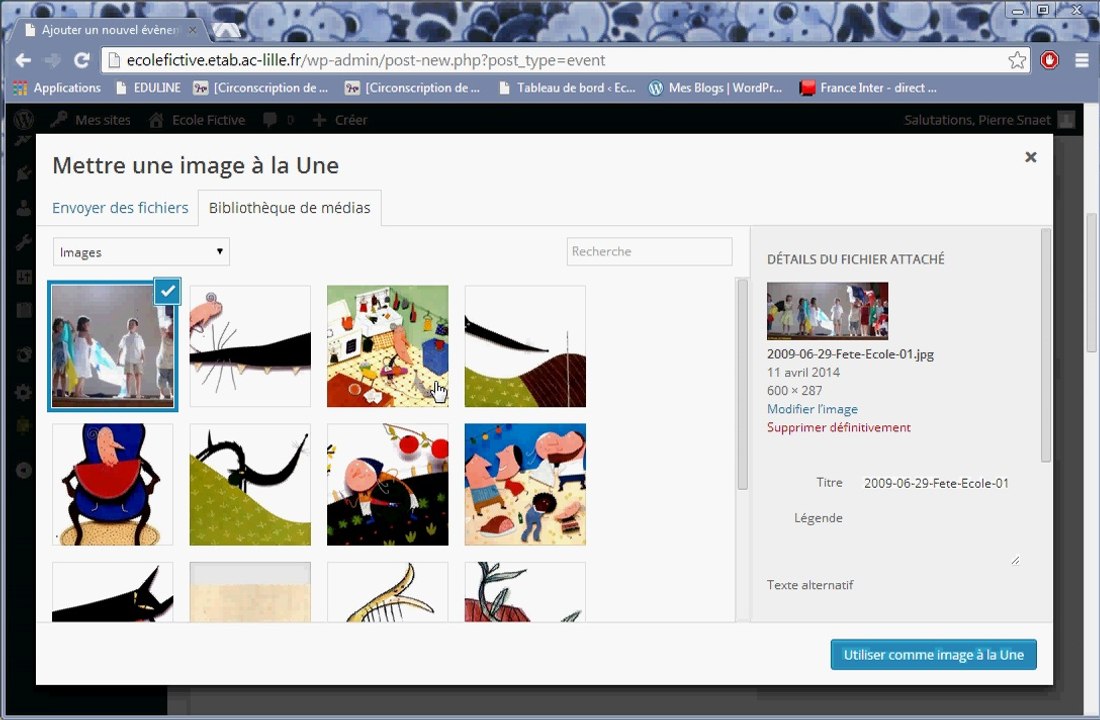 WordPress - annoncer un événement