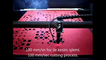 Lazer makinesi ile keçe kesimi