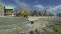 Kayaking in a wave river! Insane