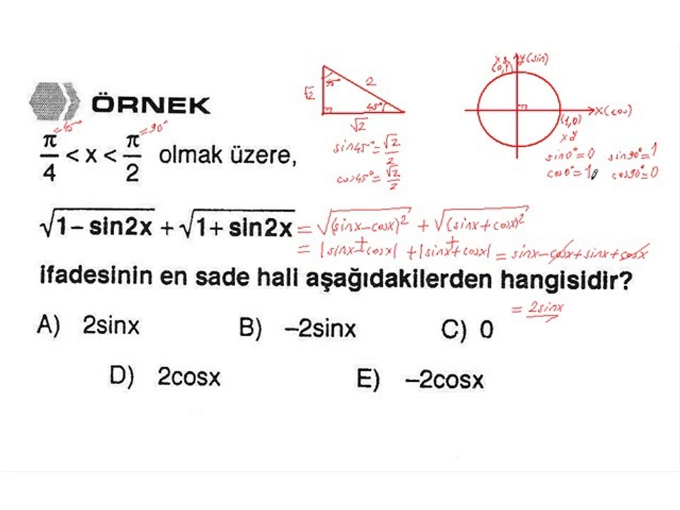 23) Yarım Açı Formülleri - 4