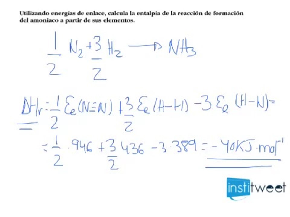 Entalpías de formación y enlace Cálculo de entalpía