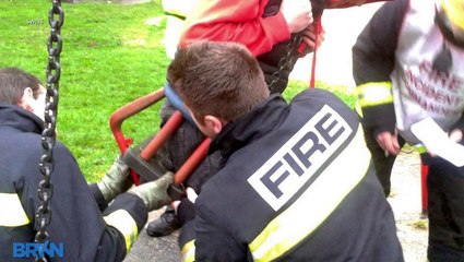 Teen Gets Stuck In Child's Swing