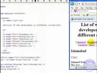 HTML  Tutorial 10 in urdu by vuprofessors.com