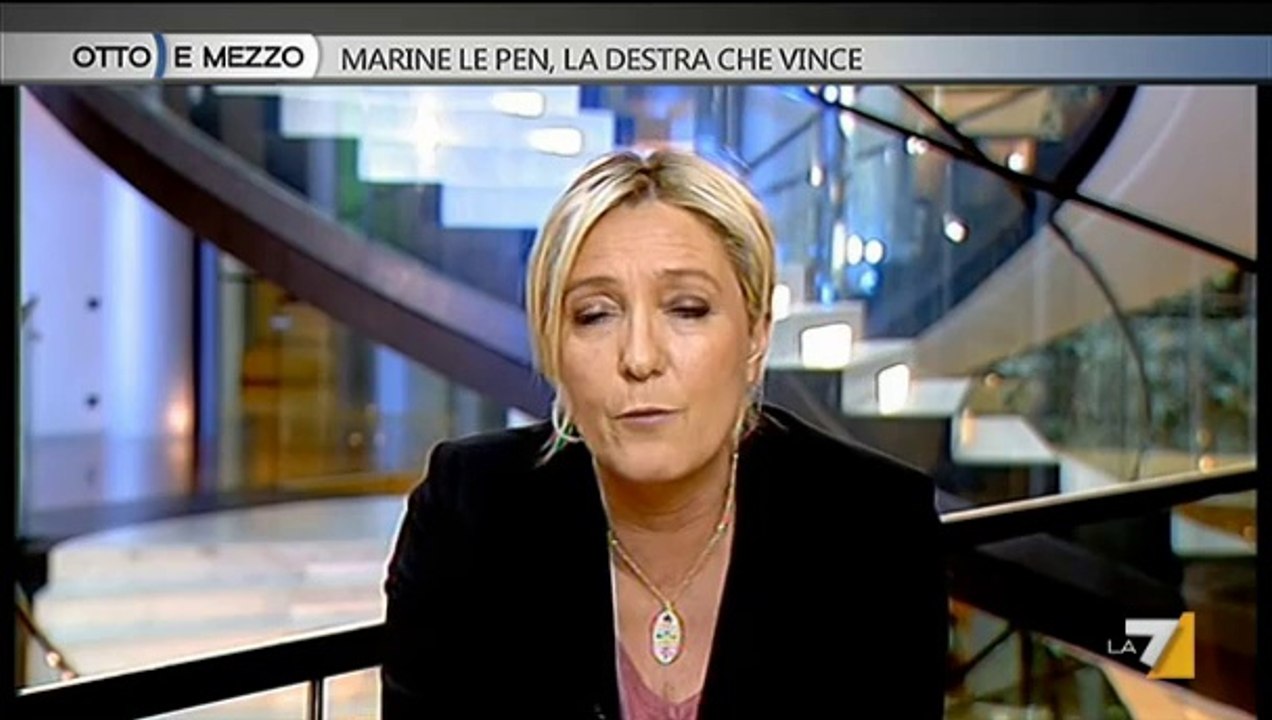 Marine Le Pen intervistata a Otto e Mezzo