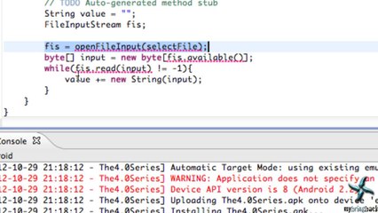 Data via FileInputStream Example | Android Tutorial 2.13