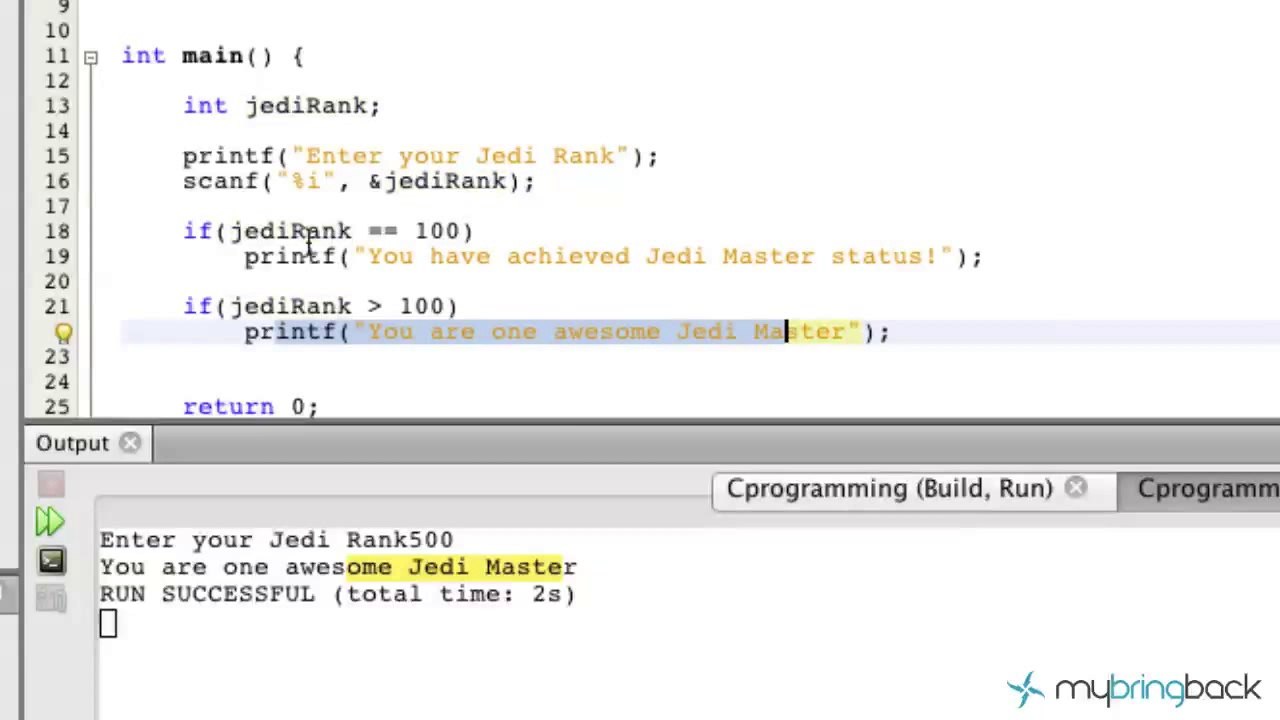 Learn C Programming Tutorial 1.15 If Statement