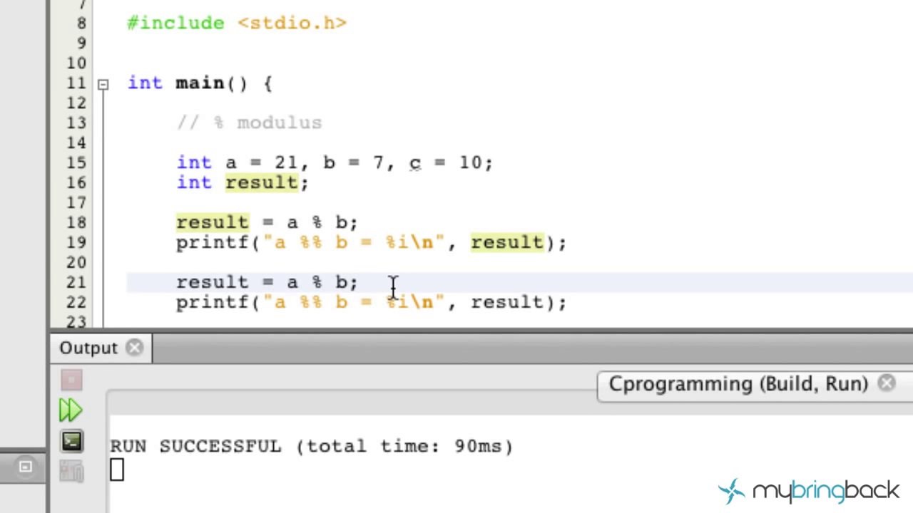 Learn C Programming Tutorial 1.12 Modulus