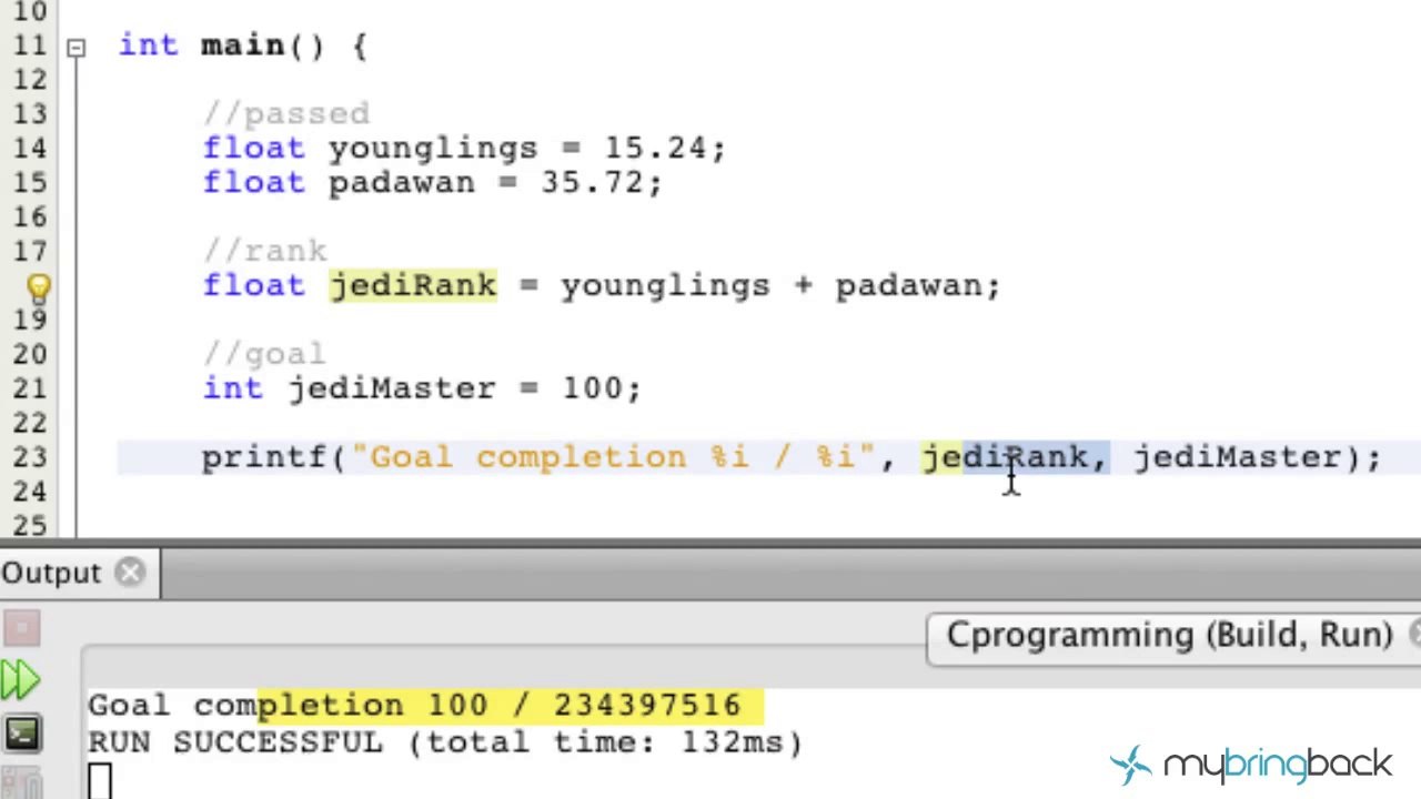 Learn C Programming Tutorial 1.10 Variables Data Types