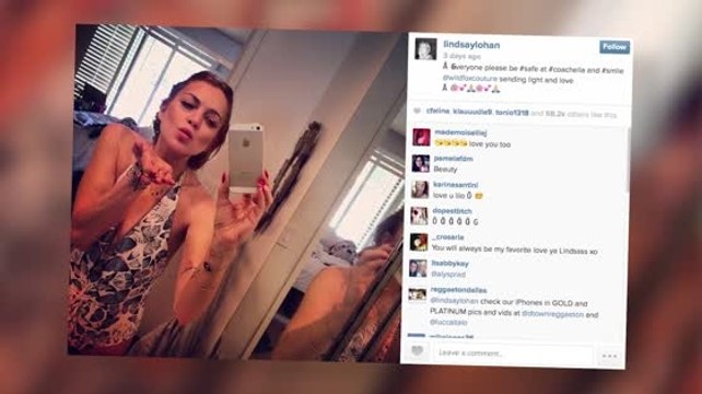 Lindsay Lohan Caught Drinking at Coachella