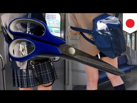 Japanese office worker busted for cutting a middle school girl's skirtt