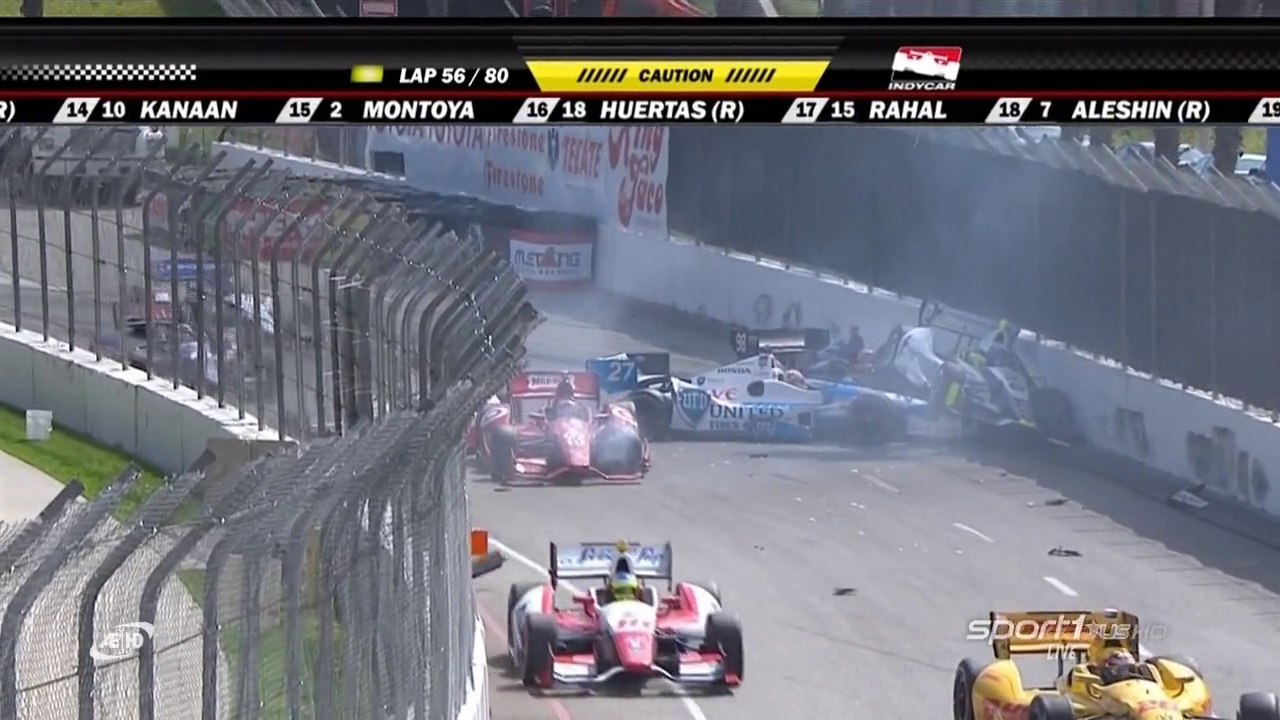 Indycar 2014 Race Long Beach Huge Crash Pile up