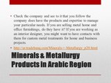 Minerals & Metallurgy Products in Arabic Region