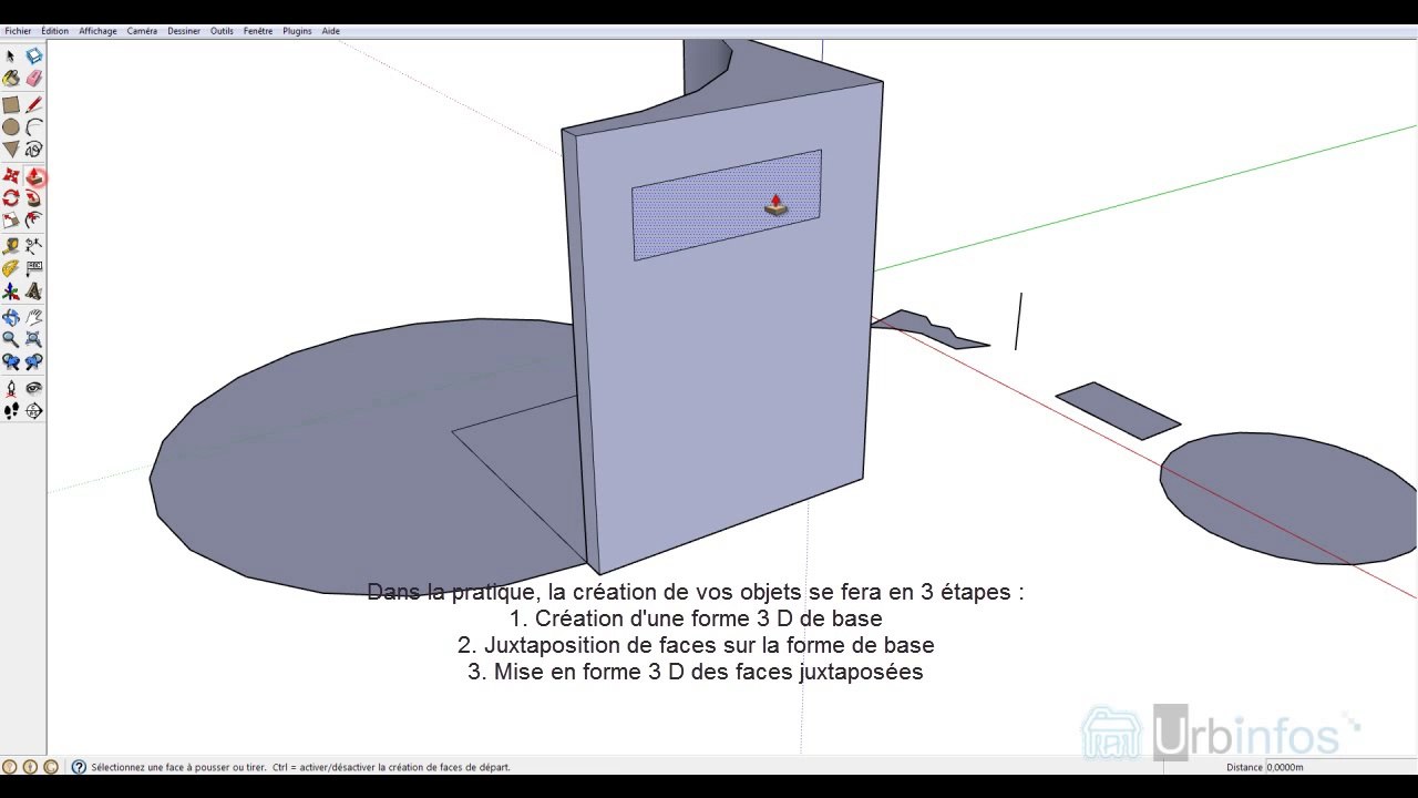 Tutoriel Google SketchUp - La création de faces simples 2
