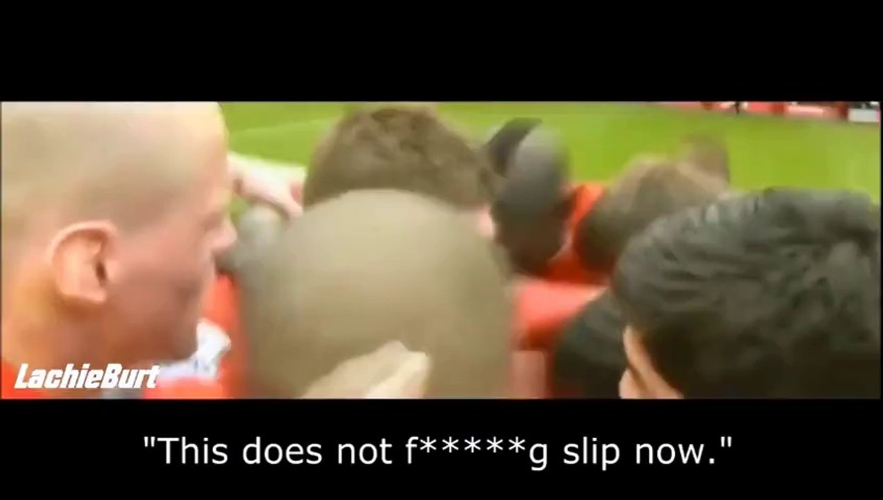 Gerrard huddle  after 3-2 vs City