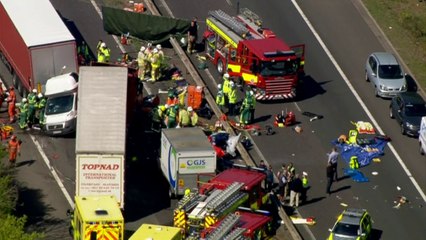 Motorway pile-up on M26 leaves travellers trapped