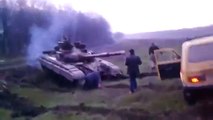 Ukraine Tank Captured by Civilians Donetsk