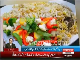 Menu of Lunch for Asif Zardari from Nawaz Sharif in todays meeting