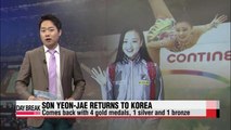 Son Yeon-jae returns home after successful World Cup events