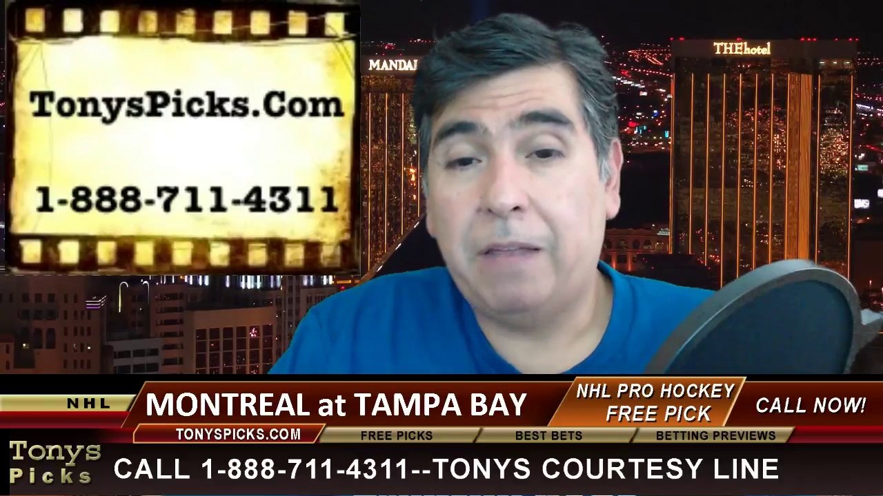 Tampa Bay Lightning vs. Montreal Canadians Pick Prediction NHL Pro Hockey Playoff Game 1 Odds Preview 4-16-2014