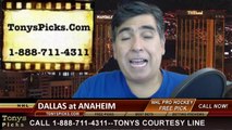 Anaheim Ducks vs. Dallas Stars Pick Prediction NHL Pro Hockey Playoff Game 1 Odds Preview 4-16-2014