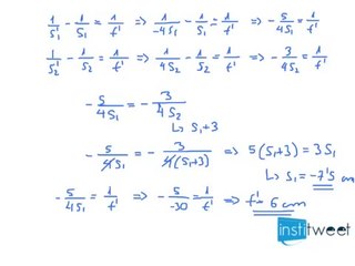 Examen resuelto fisica selectividad Determinar distancia focal imagen y potencia de lente
