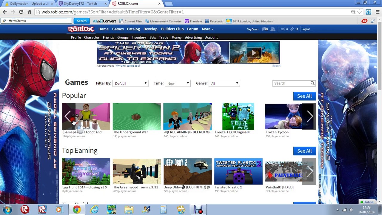 Roblox page