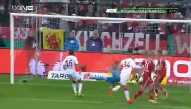 Bastian Schweinsteiger Goal - Bayern München 1-0 Kaiserslautern 16/04/14
