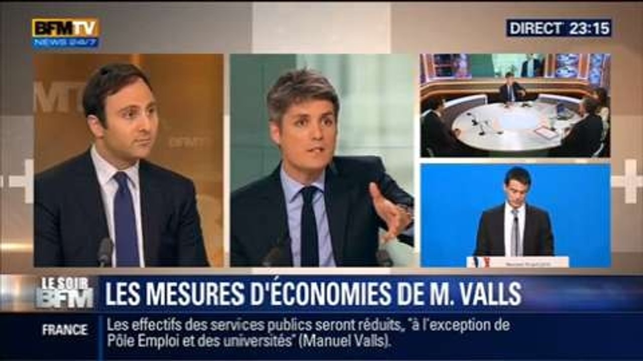 Le Soir BFM: Déficit: Manuel Valls réussira-t-il à économiser 50 milliards d'euros d'ici 2017 ? - 16/04 3/4