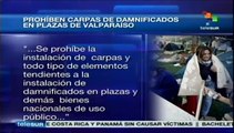 Fuerza Armada de Chile prohíbe carpas de damnificados en Valparaíso