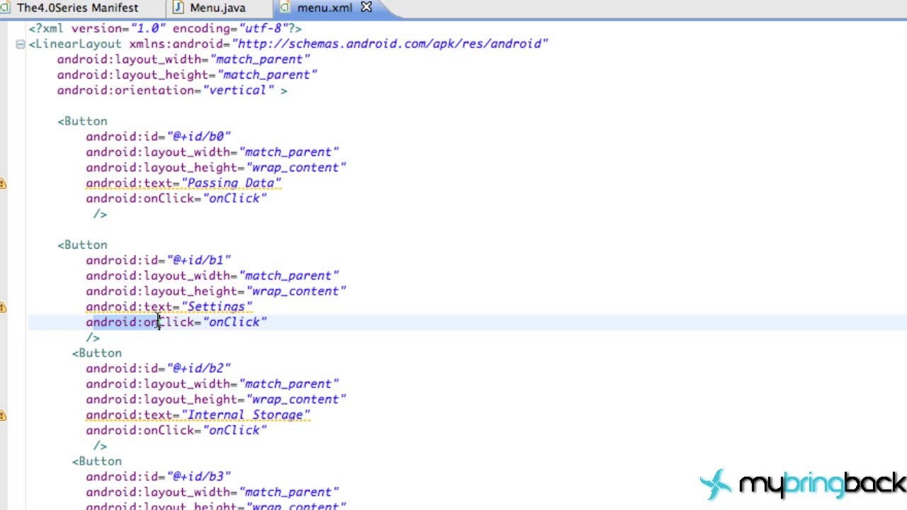Android Tutorial 2.11 - Reading Data Setup (loading)