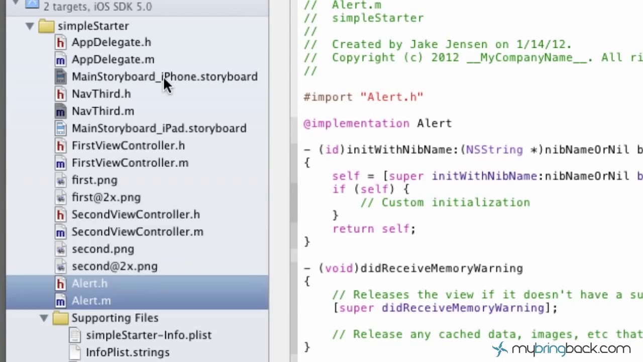 Learn Xcode 4.2 Tutorial iOS iPad iPhone 1.11 UIAlertView pt2