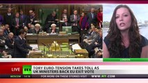 Tory Euro-Tension: UK ministers back EU exit vote