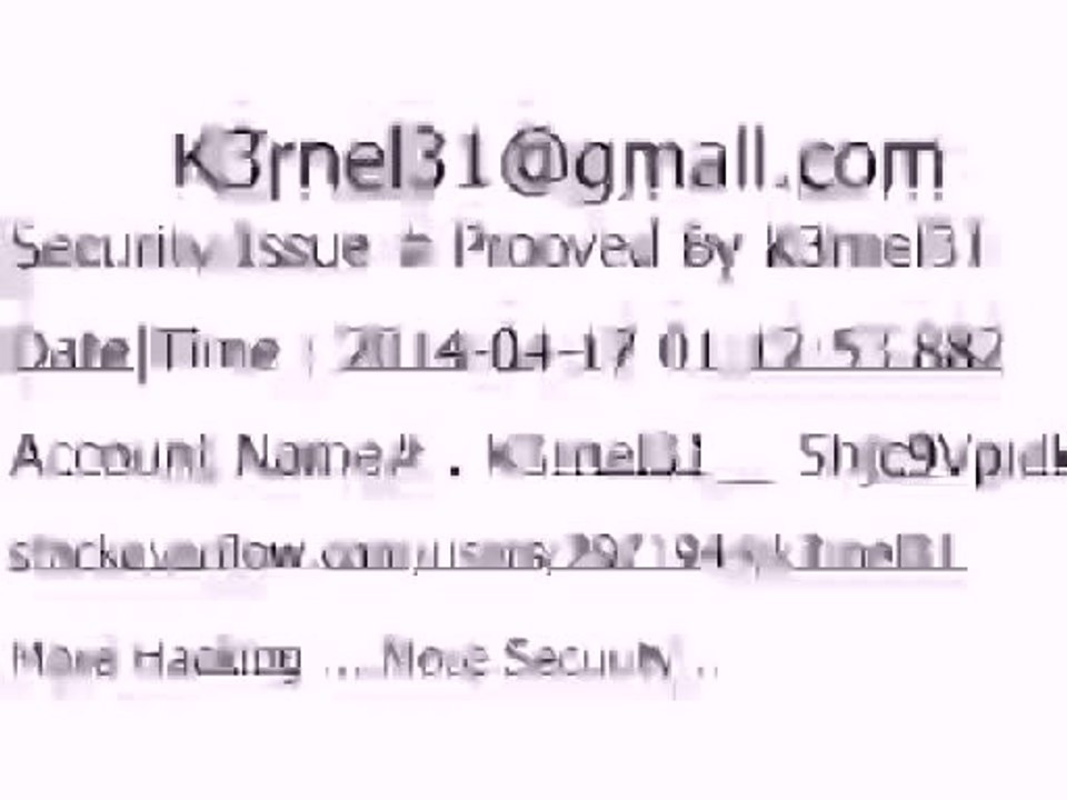 K3rnel31 Security Issue # Prooved 5hjc9VpidkRtne2
