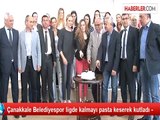 Çanakkale Belediyespor ligde kalmayı pasta keserek kutladı -