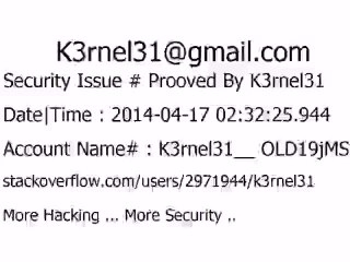 K3rnel31 Security Issue # Prooved OLD19jMS6KffDku